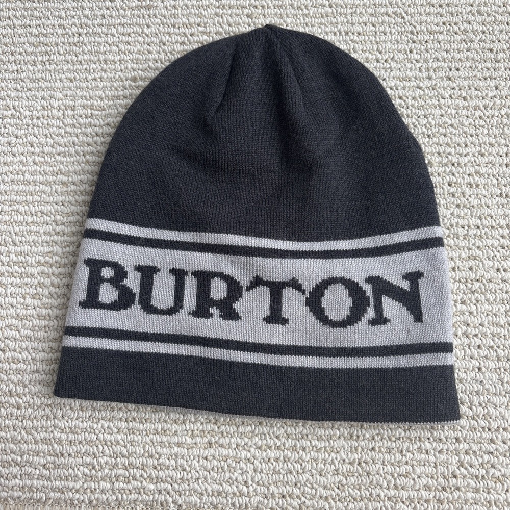 Burton Knit Logo Beanie Acrylic Hat Ski Snowboarding Winter Unisex Reversible